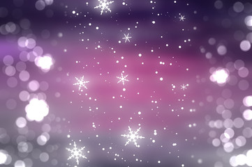 Christmas pink background. the winter background, falling snowfl