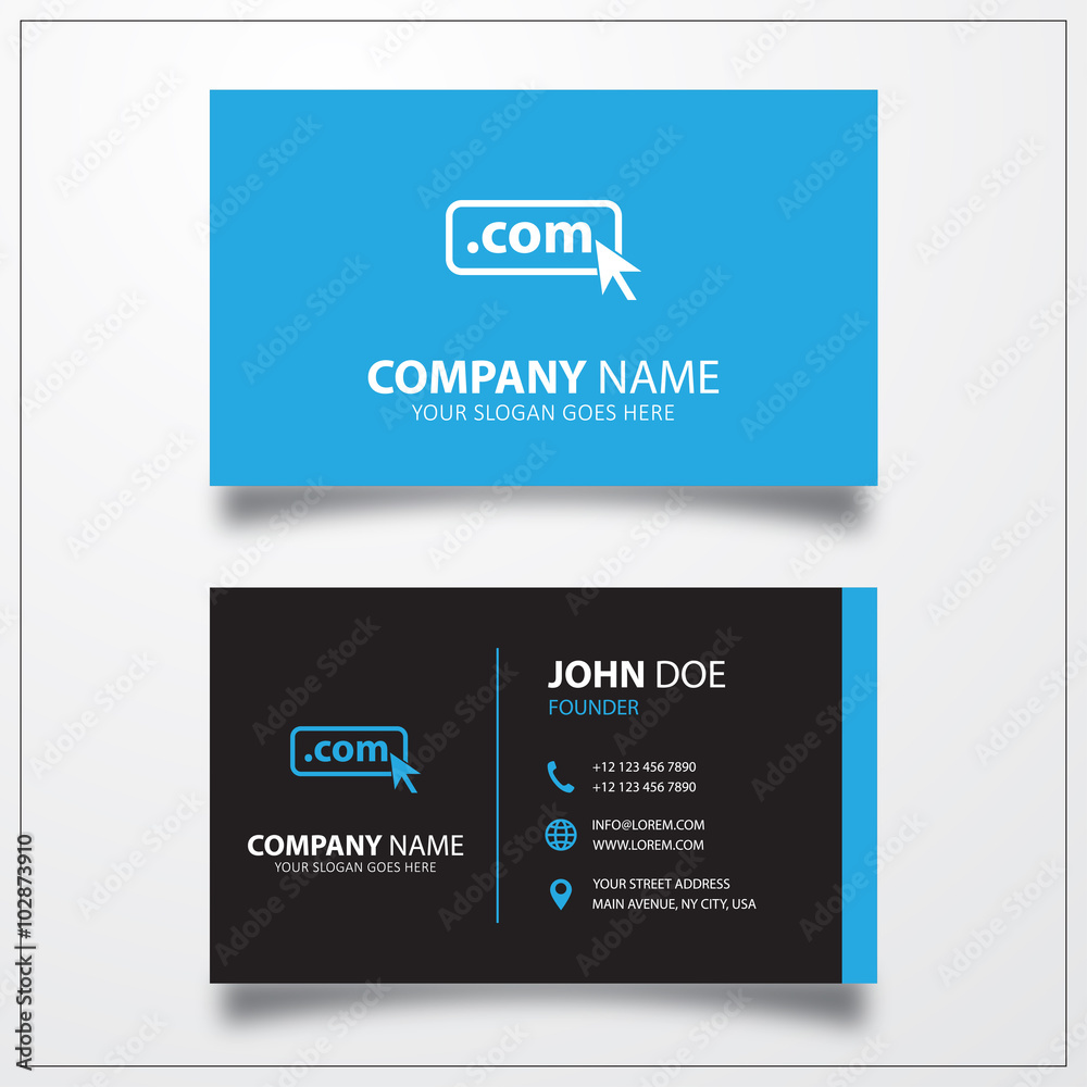 Poster domain com icon. business card template
