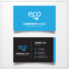 Eco power icon. Business card template