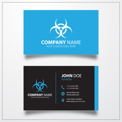 Biohazard virus icon. Business card template