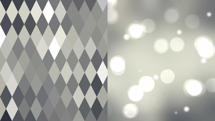 Bokeh light, shimmering blur spot lights on silver abstract back