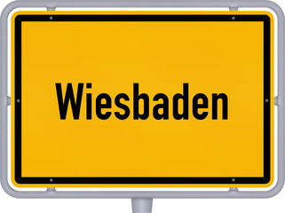 Ortsschild, Wiesbaden