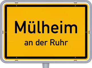 Ortsschild, Mülheim an der Ruhr