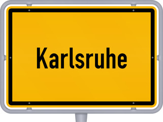 Ortsschild, Karlsruhe