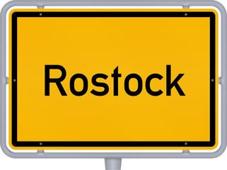 Ortsschild, Rostock