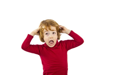 red hair child surprised