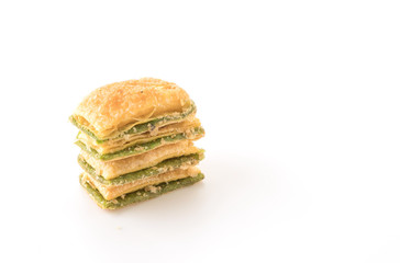 mini pie biscuit with kiwi jam