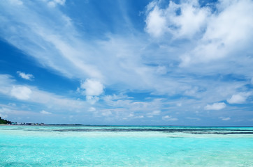 Fototapeta na wymiar Tropical seascape in Maldives