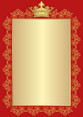antique background with golden royal frame