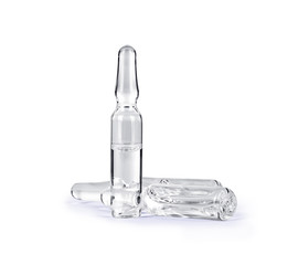 Medical ampules isolated on a white