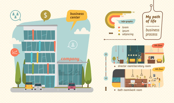 Business center vector illustration