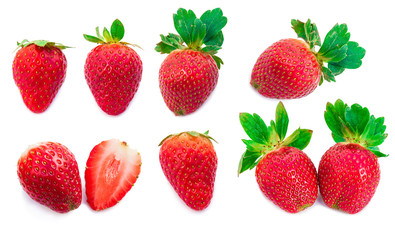 Red berry strawberry isolated on white background, Strawberry. C