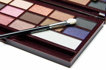 colorful cosmetic eyeshadow palette makeup set