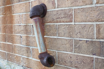 Drainage Pipe Water Brick Wall