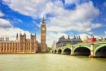 Fototapeta premium Big Ben i most Westminster w Londynie