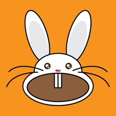 Cartoon happy rabbit vector