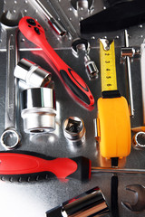 Different kinds of tools closeup