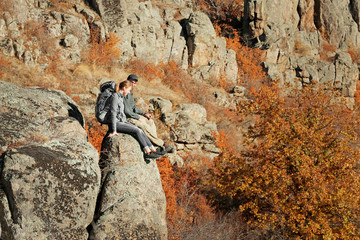 Man and woman on the mountain
