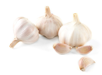 Garlic isolated on white