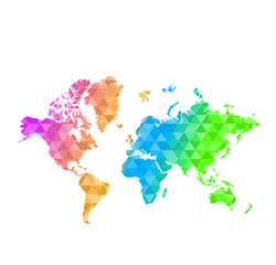 triangle shape multi-color world map