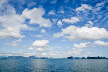 Island and cloud in beautiful sunny day