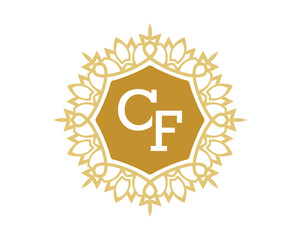 CF initial royal letter logo