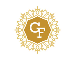 GF initial royal letter logo