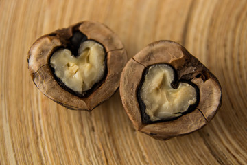 Walnut heart shaped