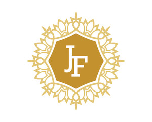 JF initial royal letter logo