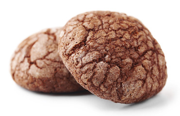 Chocolate chip cookie, isolated on white