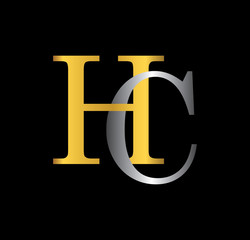 HC initial letter with gold and silver