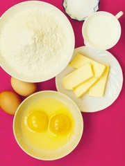 Preparation for baking, bake ingredients.