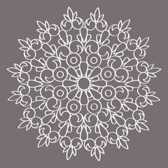 Circular vector ornament. Round pattern mandala.