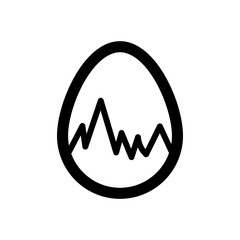 Icon Easter eggs without color. Holiday icon.