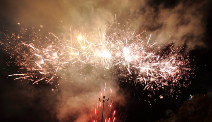 Fireworks Display and smoke