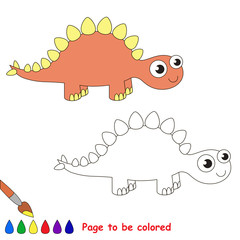 Stegosaurus cartoon. Page to be colored. 