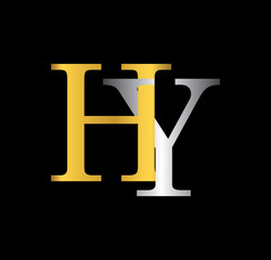 HY initial letter with gold and silver