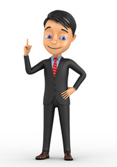 3d happy businessman on white background