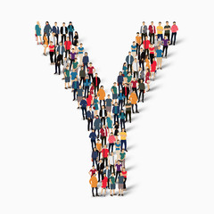 group  people  shape letter Y vector
