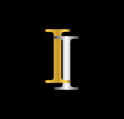 II initial letter with gold and silver