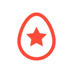 Icon Easter egg colored holiday icon isolated