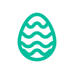Icon Easter egg colored holiday icon isolated