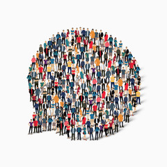 group  people shape  chat bubbles