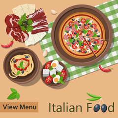 Italian food. Vector Illustration