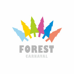 Obraz premium Forest Carnival Tree Event Logo