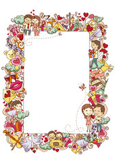 Love doodle background for Valentine's Day