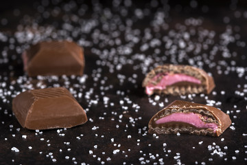 Chocolate slices strawberry