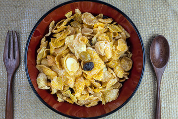Homemade organic Caramel Cereal With Assorted Nuts.