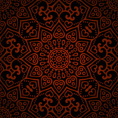 Ethnic floral seamless pattern
