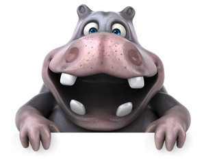 Naklejka premium Fun hippo